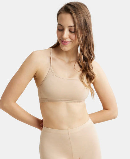 Super Combed Cotton Elastane Stretch Multiway Styled Crop Top With Adjustable Straps and StayFresh Treatment - Light Skin-5