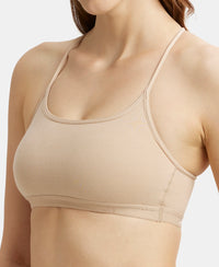 Super Combed Cotton Elastane Stretch Multiway Styled Crop Top With Adjustable Straps and StayFresh Treatment - Light Skin-7