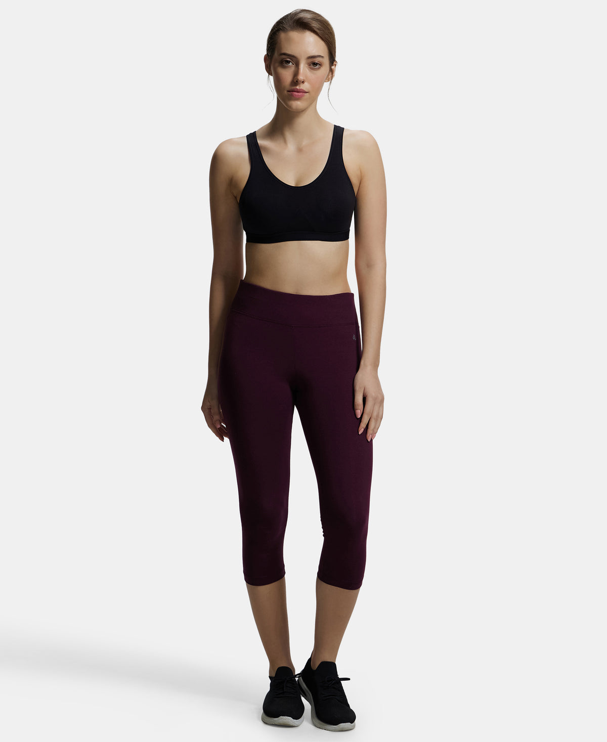 Wirefree Non Padded Super Combed Cotton Elastane Full Coverage Slip-On Active Bra with Wider Straps and Moisture Move Treatment - Black-4