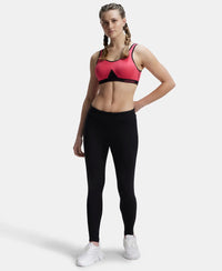 Wirefree Non Padded Super Combed Cotton Elastane Full Coverage Slip-On Active Bra with Wider Straps and Moisture Move Treatment - Ruby-4