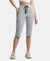 Super Combed Cotton Elastane Relaxed Fit Capri with Side Pockets - Light Grey Melange-1