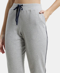Super Combed Cotton Elastane Relaxed Fit Capri with Side Pockets - Light Grey Melange-6