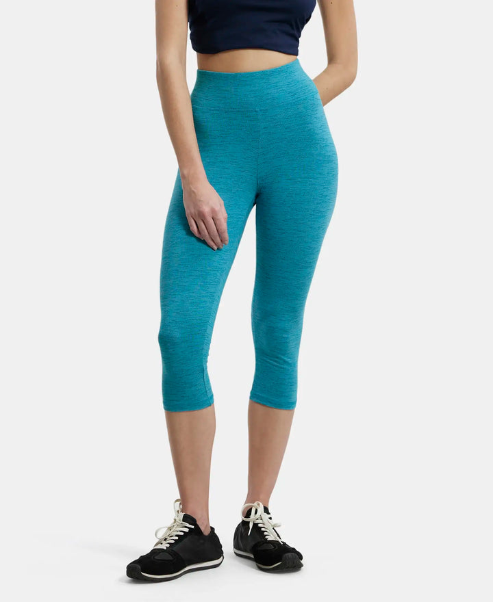 Super Combed Cotton Elastane Slim Fit Capri with Ultrasoft Waistband - Biscaybay Marl-1