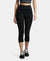 Super Combed Cotton Elastane Slim Fit Capri with Ultrasoft Waistband - Black print-1