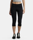 Super Combed Cotton Elastane Slim Fit Capri with Ultrasoft Waistband - Black Marl-1