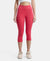 Super Combed Cotton Elastane Slim Fit Capri with Ultrasoft Waistband - Ruby Marl-1