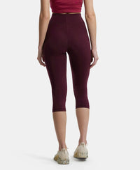 Super Combed Cotton Elastane Slim Fit Capri with Ultrasoft Waistband - Wine Tasting & Biscay bay-3