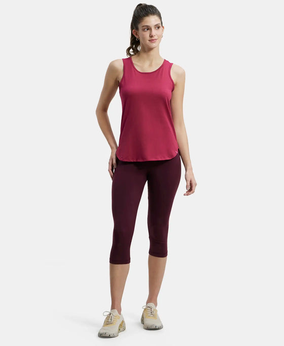 Super Combed Cotton Elastane Slim Fit Capri with Ultrasoft Waistband - Wine Tasting & Biscay bay-4