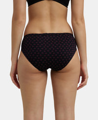 Medium Coverage Super Combed Cotton Bikini With Concealed Waistband and StayFresh Treatment - Dark Prints-8