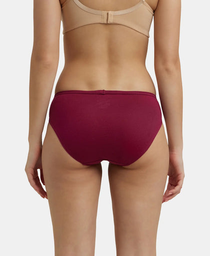 Medium Coverage Super Combed Cotton Bikini With Concealed Waistband and StayFresh Treatment - Assorted-12