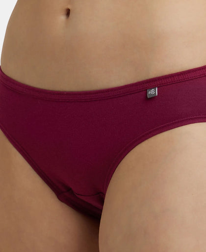 Medium Coverage Super Combed Cotton Bikini With Concealed Waistband and StayFresh Treatment - Assorted (Pack of 5)