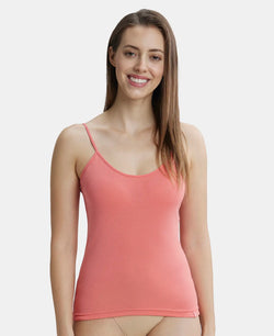 Super Combed Cotton Rib Camisole with Adjustable Straps and StayFresh Treatment - Candy Pink-1