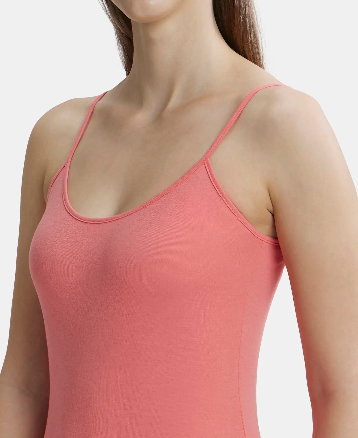 Super Combed Cotton Rib Camisole with Adjustable Straps and StayFresh Treatment - Candy Pink-7