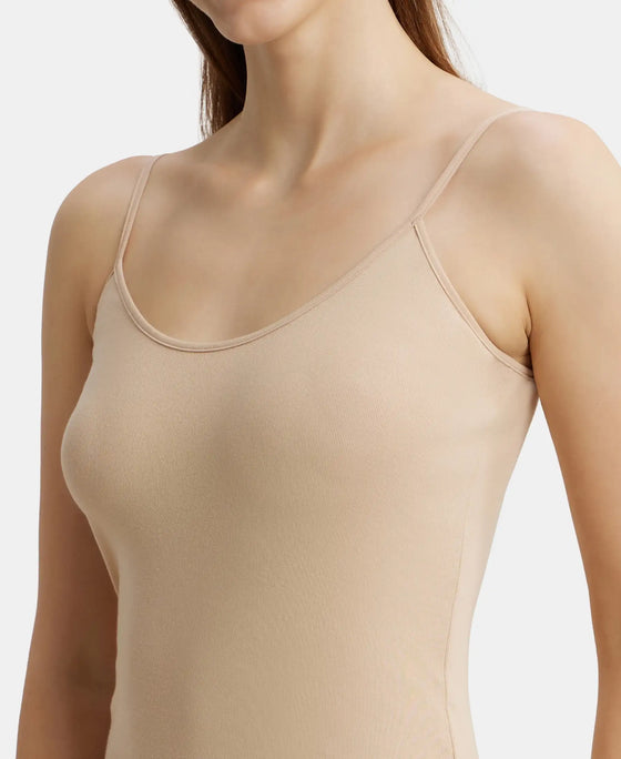 Super Combed Cotton Rib Camisole with Adjustable Straps and StayFresh Treatment - Light Skin-6