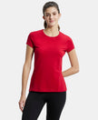 Super Combed Cotton Elastane Regular Fit Solid Round Neck Half Sleeve T-Shirt - Jester Red-1