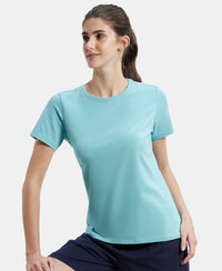 Super Combed Cotton Elastane Regular Fit Solid Round Neck Half Sleeve T-Shirt - Nile Blue-5