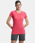Super Combed Cotton Elastane Regular Fit Solid Round Neck Half Sleeve T-Shirt - Ruby-1