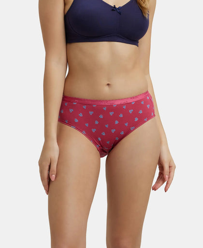 High Coverage Super Combed Cotton Hipster With Ultrasoft Exposed Waistband and StayFresh Treatment - Dark Prints-12