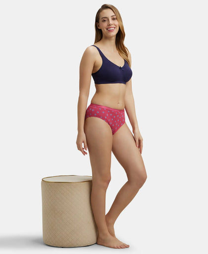 High Coverage Super Combed Cotton Hipster With Ultrasoft Exposed Waistband and StayFresh Treatment - Dark Prints-15