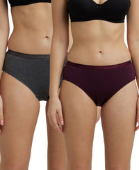 High Coverage Super Combed Cotton Hipster With Ultrasoft Exposed Waistband and StayFresh Treatment - Dark Assorted-1