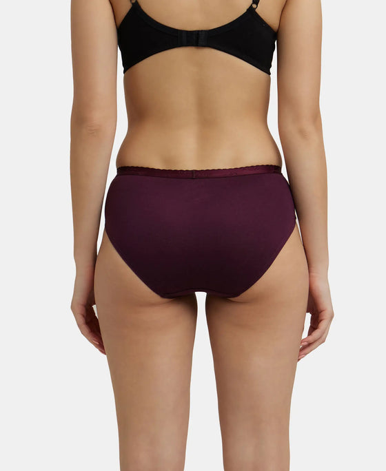 High Coverage Super Combed Cotton Hipster With Ultrasoft Exposed Waistband and StayFresh Treatment - Dark Assorted-11