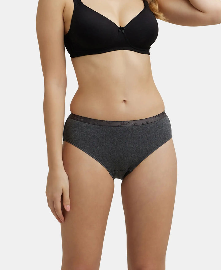 High Coverage Super Combed Cotton Hipster With Ultrasoft Exposed Waistband and StayFresh Treatment - Dark Assorted-9