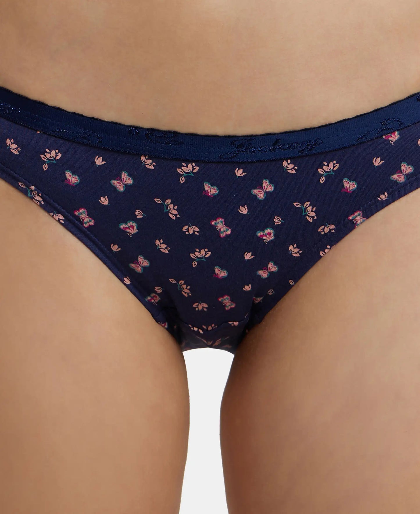Medium Coverage Super Combed Cotton Bikini With Exposed Waistband and StayFresh Treatment - Dark Prints-11