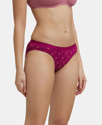 Medium Coverage Super Combed Cotton Bikini With Exposed Waistband and StayFresh Treatment - Dark Prints-4