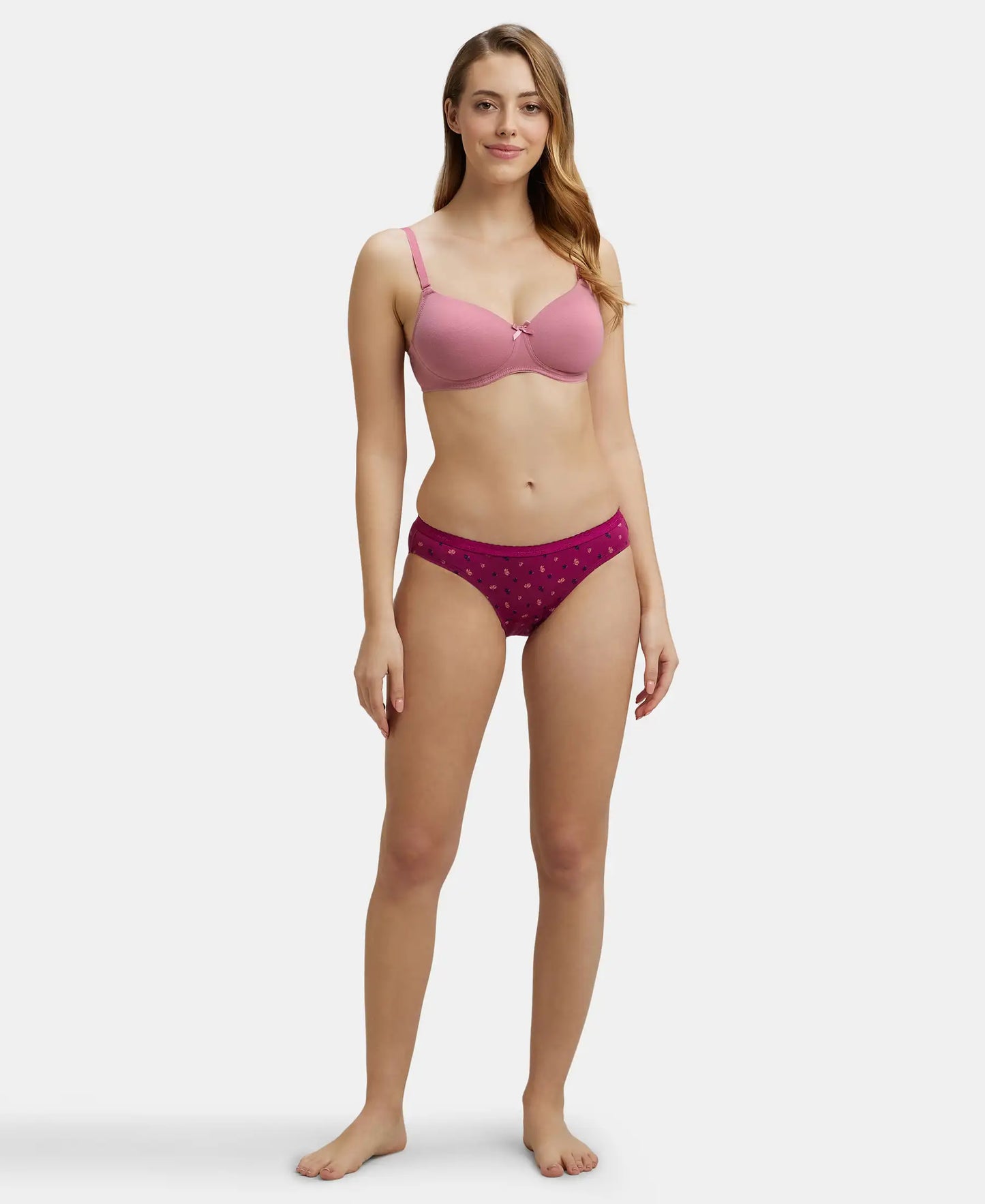 Medium Coverage Super Combed Cotton Bikini With Exposed Waistband and StayFresh Treatment - Dark Prints-7