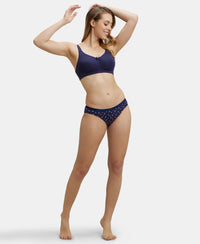 Medium Coverage Super Combed Cotton Bikini With Exposed Waistband and StayFresh Treatment - Dark Prints-9