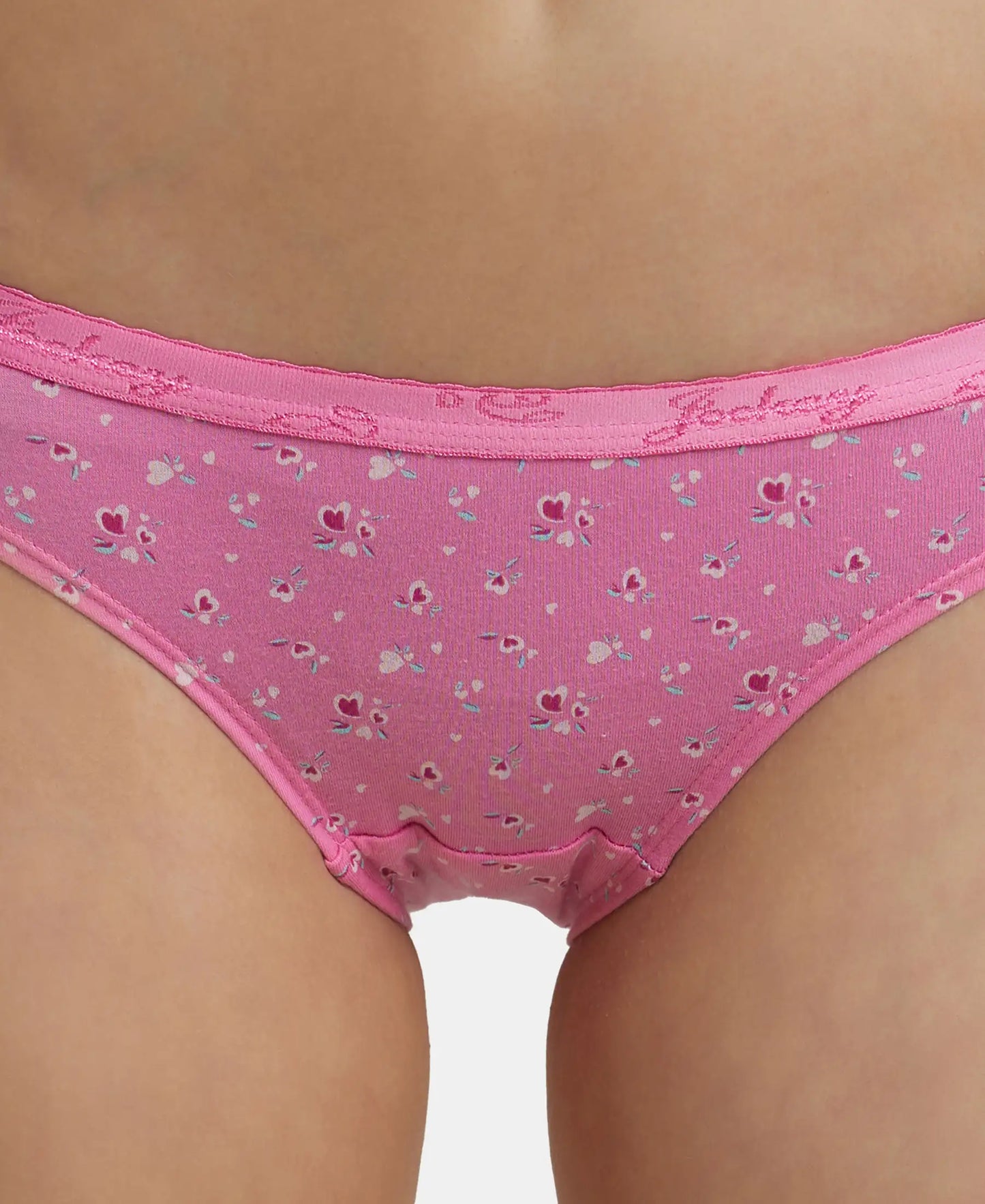 Medium Coverage Super Combed Cotton Bikini With Exposed Waistband and StayFresh Treatment - Light Prints-11