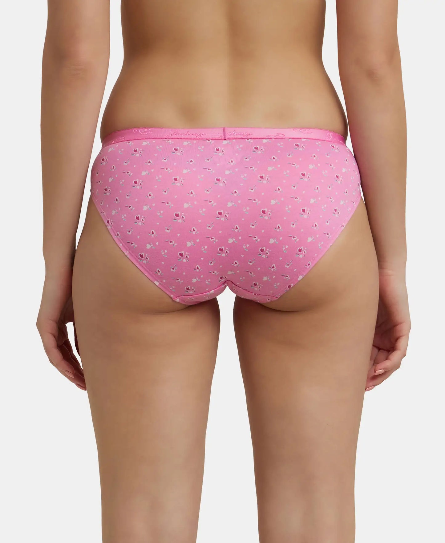 Medium Coverage Super Combed Cotton Bikini With Exposed Waistband and StayFresh Treatment - Light Prints-5