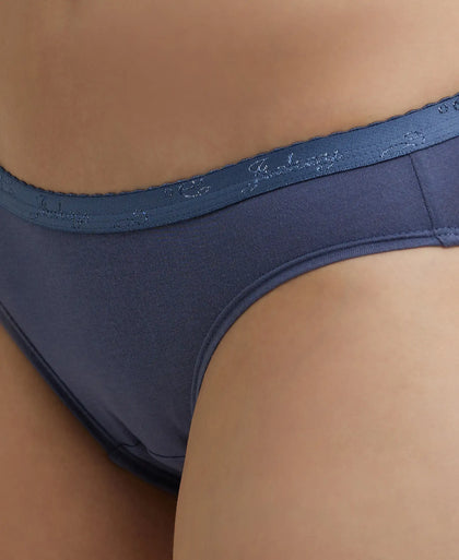 Medium Coverage Super Combed Cotton Bikini With Exposed Waistband and StayFresh Treatment - Dark Assorted-11