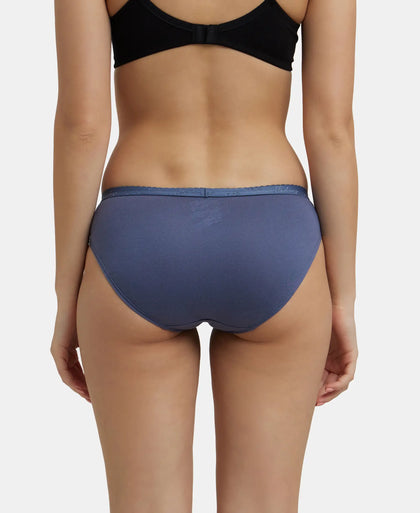 Medium Coverage Super Combed Cotton Bikini With Exposed Waistband and StayFresh Treatment - Dark Assorted-8