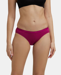 Medium Coverage Super Combed Cotton Bikini With Exposed Waistband and StayFresh Treatment - Dark Assorted-3