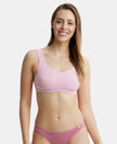 Super Combed Cotton Elastane Slip On Crop Top With StayFresh Treatment - Pink Lady Melange-1