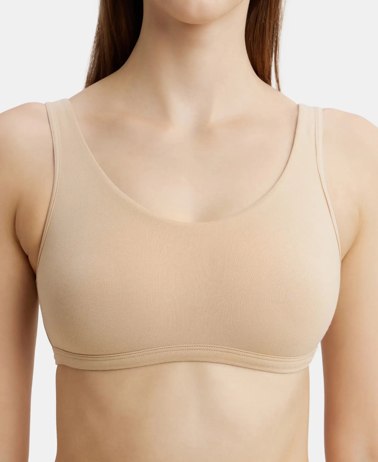 Super Combed Cotton Elastane Slip On Crop Top With StayFresh Treatment - Light Skin-6