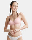 Wirefree Non Padded Super Combed Cotton Elastane Beginners Bra with Ultrasoft and Durable Underband - Blush Pink-1
