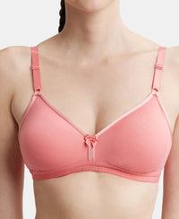 Wirefree Non Padded Super Combed Cotton Elastane Beginners Bra with Ultrasoft and Durable Underband - Candy Pink-6