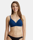 Wirefree Non Padded Super Combed Cotton Elastane Beginners Bra with Ultrasoft and Durable Underband - Estate Blue-1