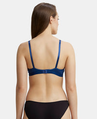 Wirefree Non Padded Super Combed Cotton Elastane Beginners Bra with Ultrasoft and Durable Underband - Estate Blue-3