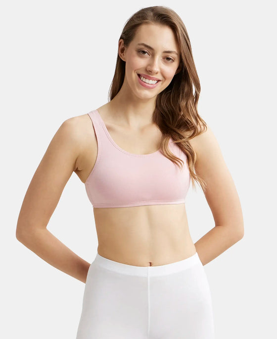 Super Combed Cotton Elastane Stretch Slip On Crop Top With StayFresh Treatment - Crush N Blush-1