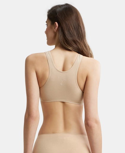 Super Combed Cotton Elastane Stretch Slip On Crop Top With StayFresh Treatment - Light Skin-3