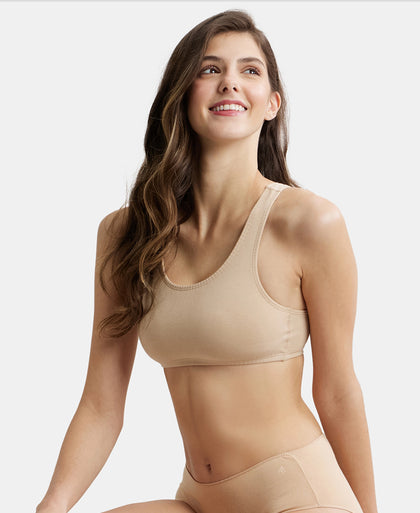 Super Combed Cotton Elastane Stretch Slip On Crop Top With StayFresh Treatment - Light Skin-5