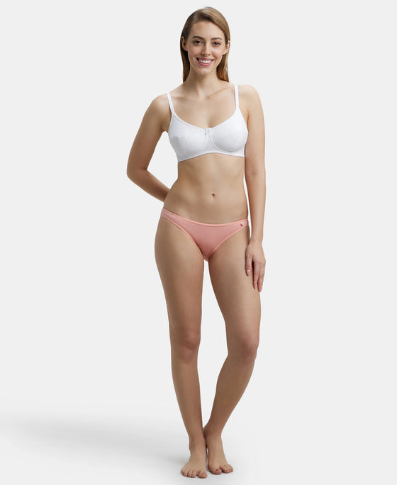 Wirefree Non Padded Super Combed Cotton Elastane Full Coverage Everyday Bra with Soft Adjustable Straps - White-4