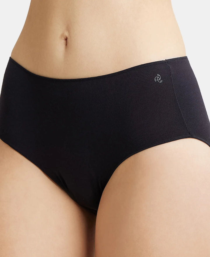 High Coverage Micro Modal Elastane Hipster With Ultrasoft Concealed Waistband - Black-6