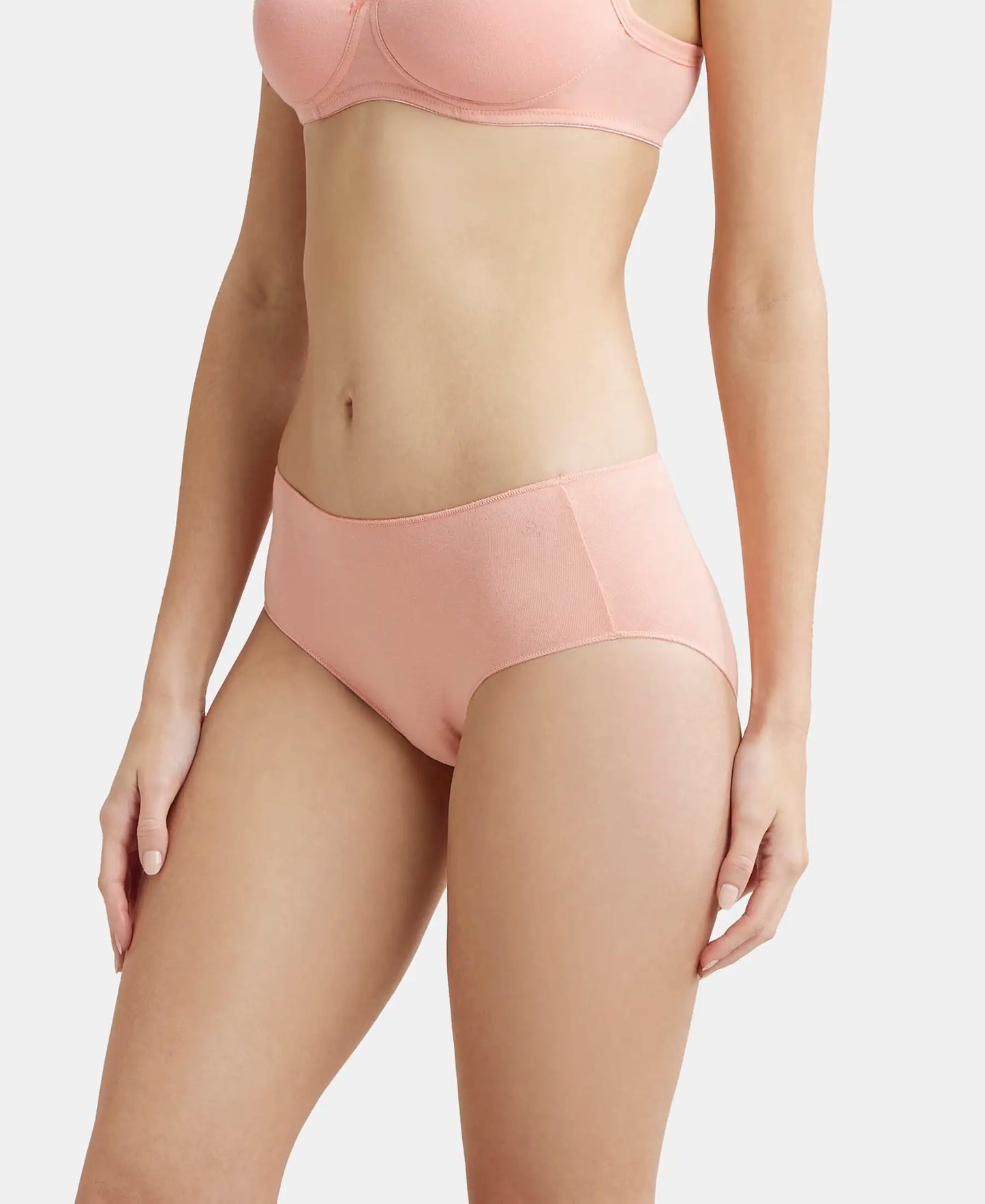 High Coverage Micro Modal Elastane Hipster With Ultrasoft Concealed Waistband - Candlelight Peach-2
