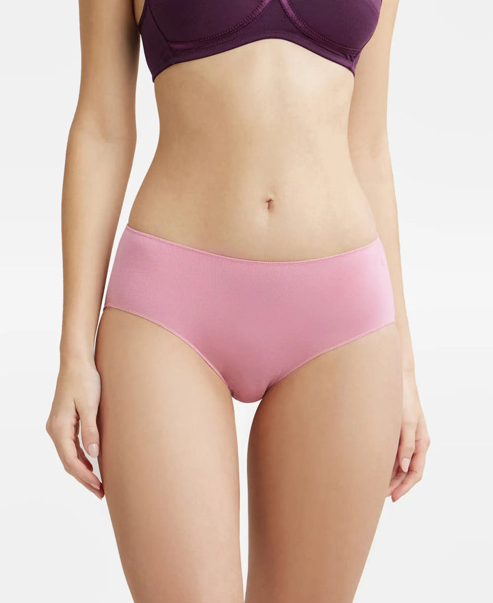 High Coverage Micro Modal Elastane Hipster With Ultrasoft Concealed Waistband - Cashmere Rose-1