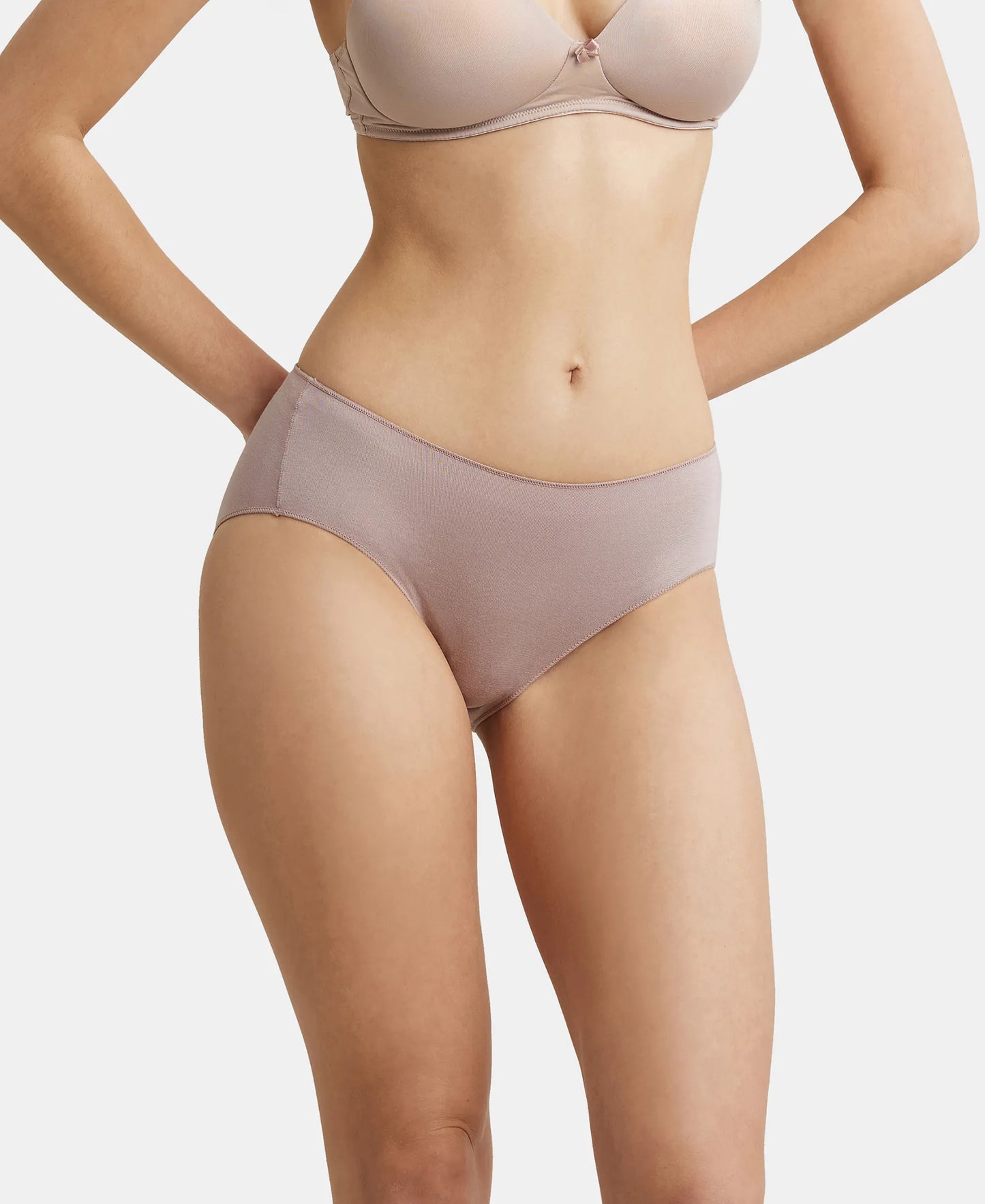 High Coverage Micro Modal Elastane Hipster With Ultrasoft Concealed Waistband - Mocha-5