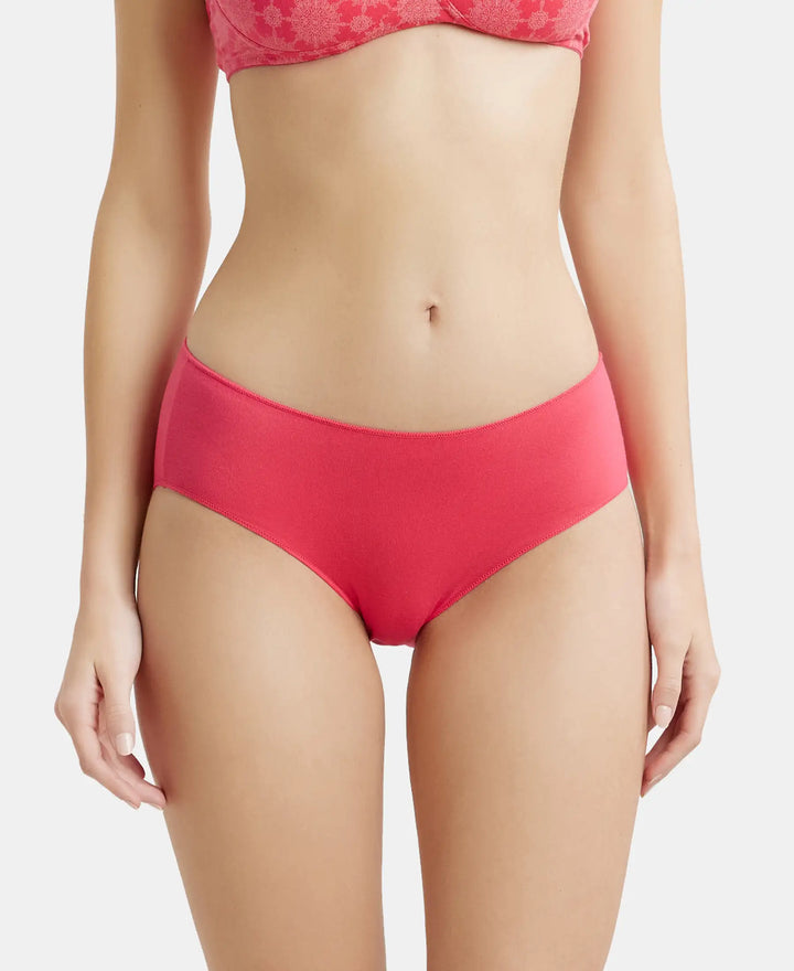 High Coverage Micro Modal Elastane Hipster With Ultrasoft Concealed Waistband - Ruby-1